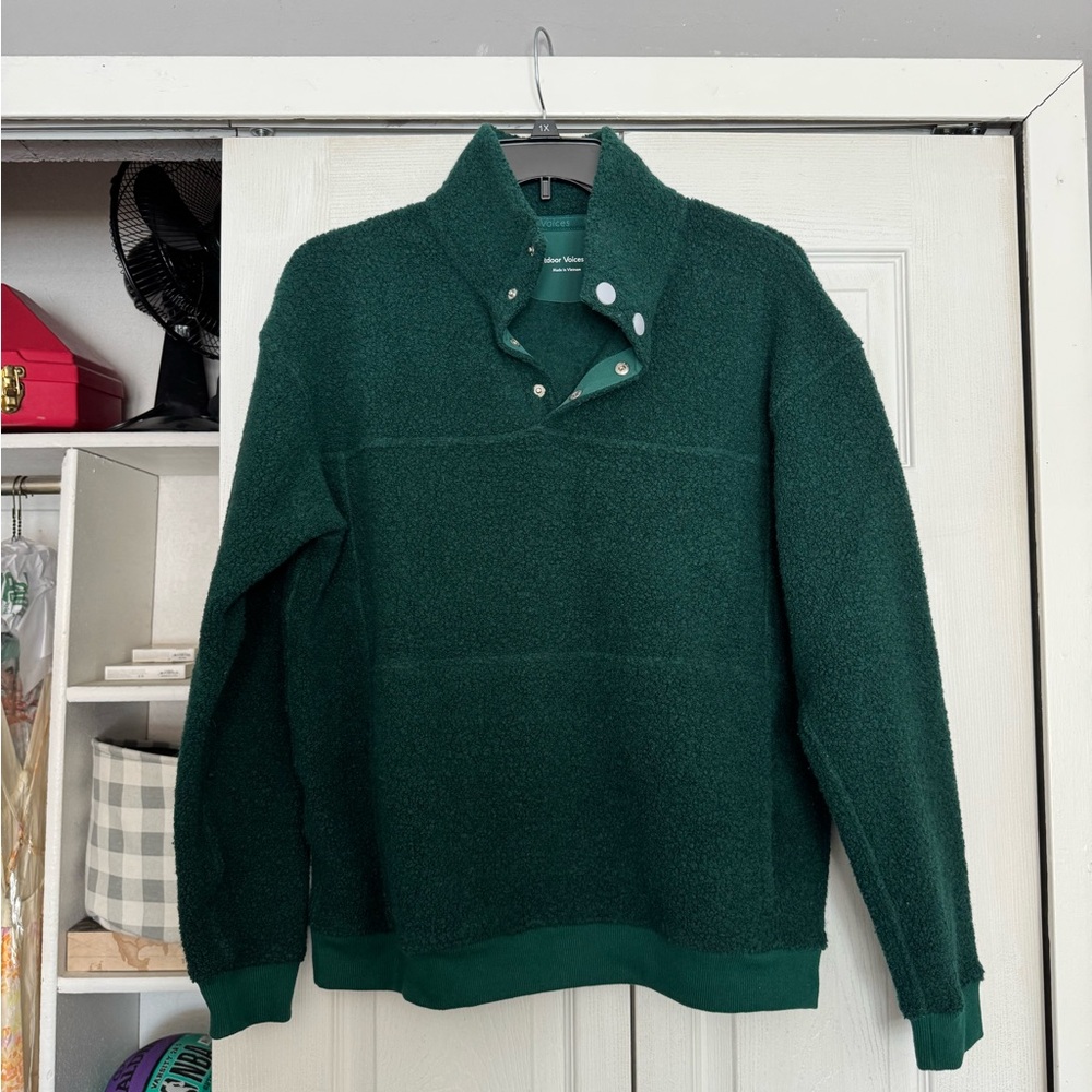 Dark Green Fleece Outdoor Voices sweater